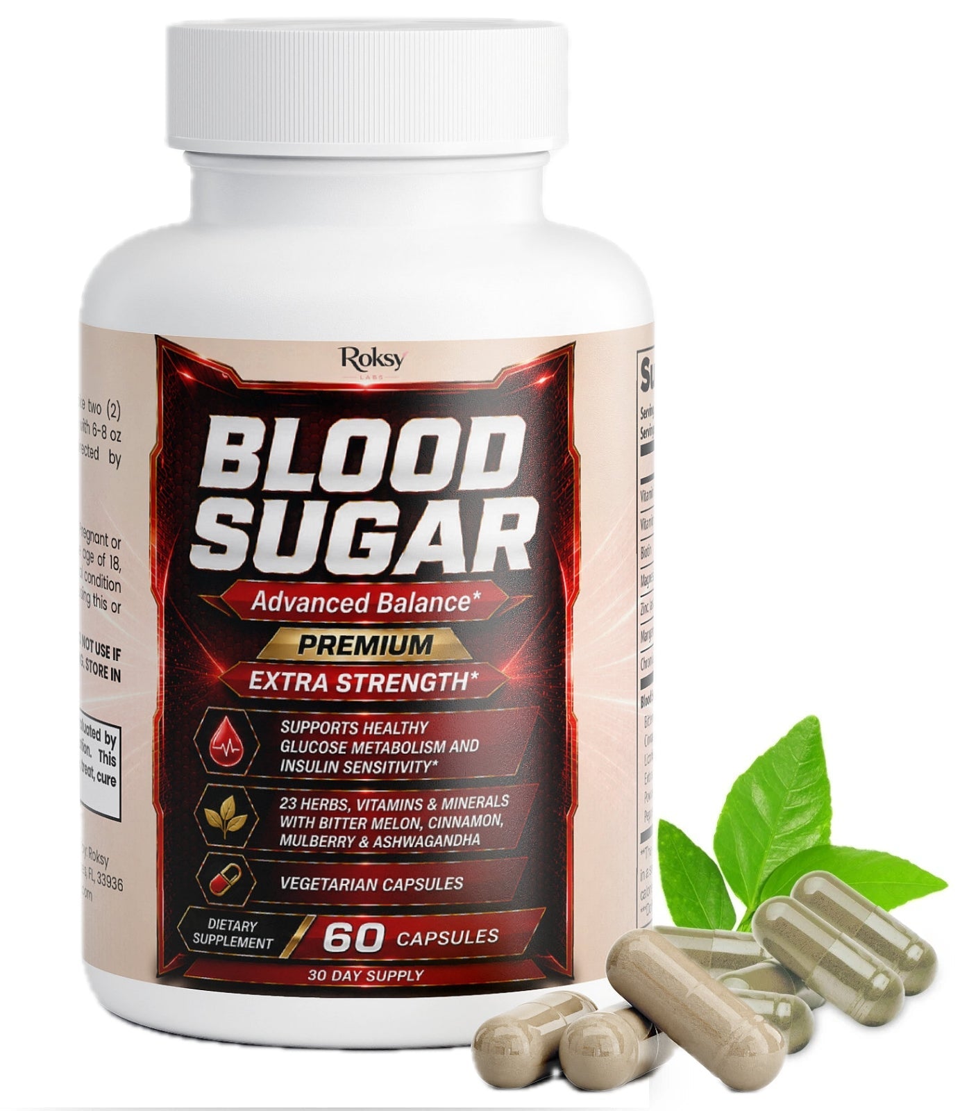 ROKSY Blood Sugar Capsules, 60 ct - Glucose Tablets for Low Blood Sugar