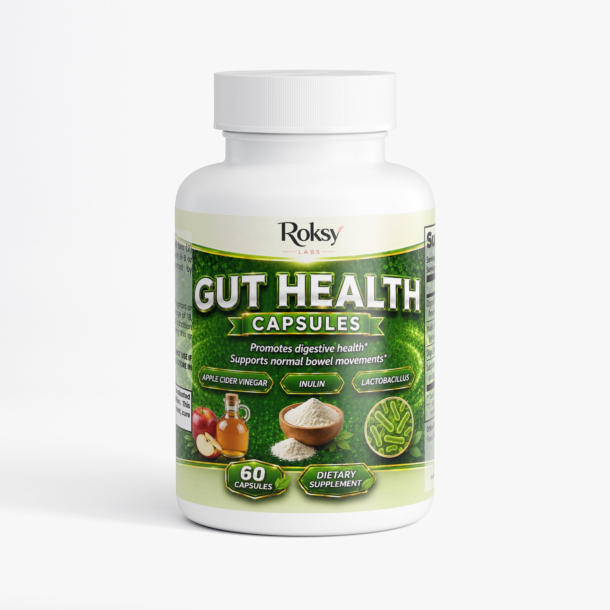 Gut Health and Probiotics Capsules for Digestion 120 ct total