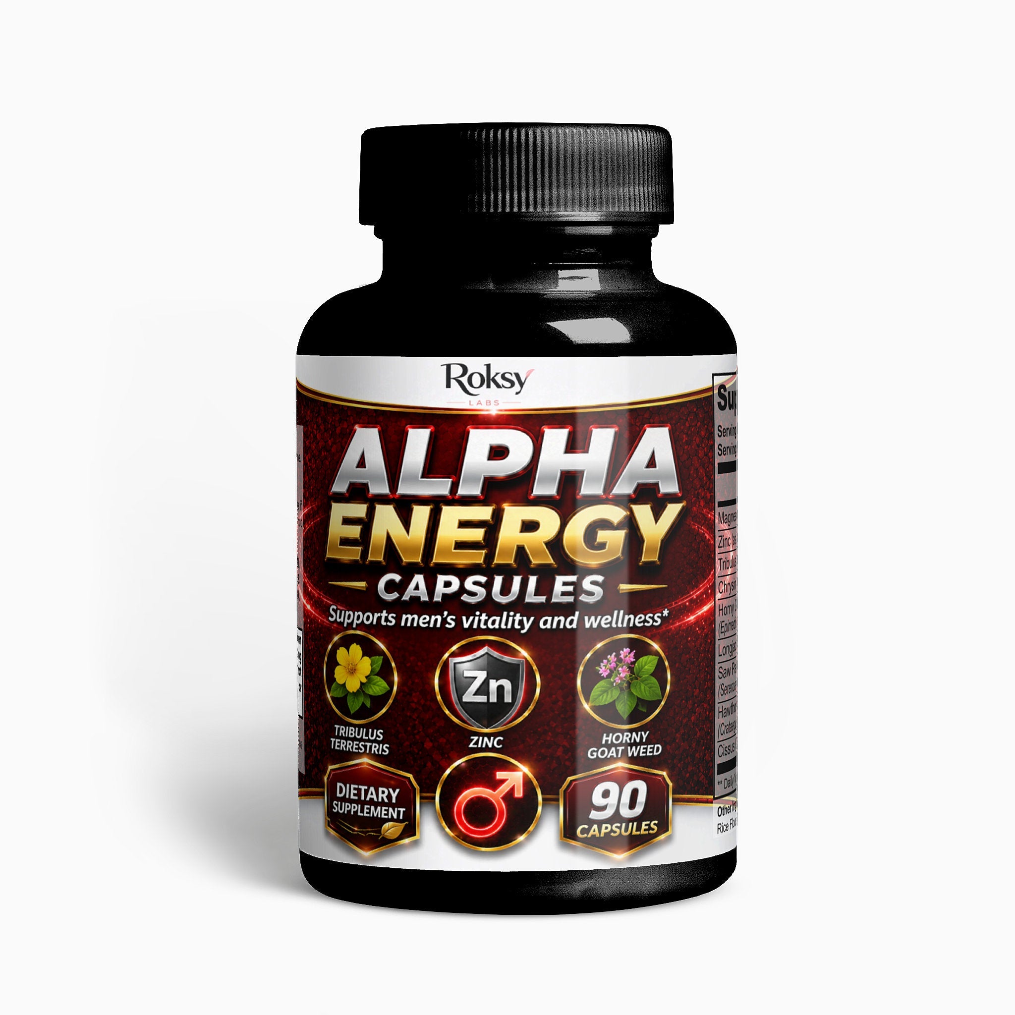 Alpha Energy 90 Caps with Horny Goat Magnesium Saw Palmetto