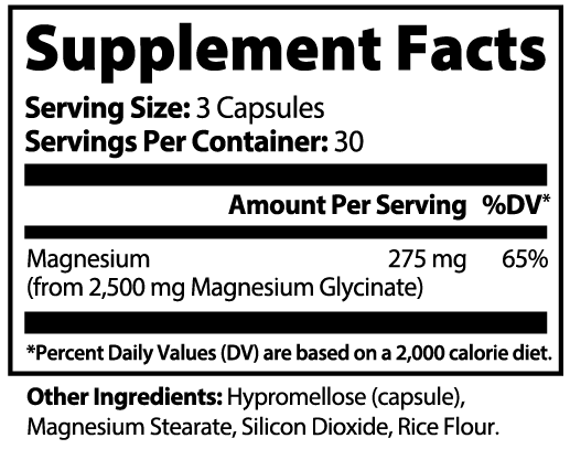 Magnesium as Glycinate Capsules for Wellness 90 Caps