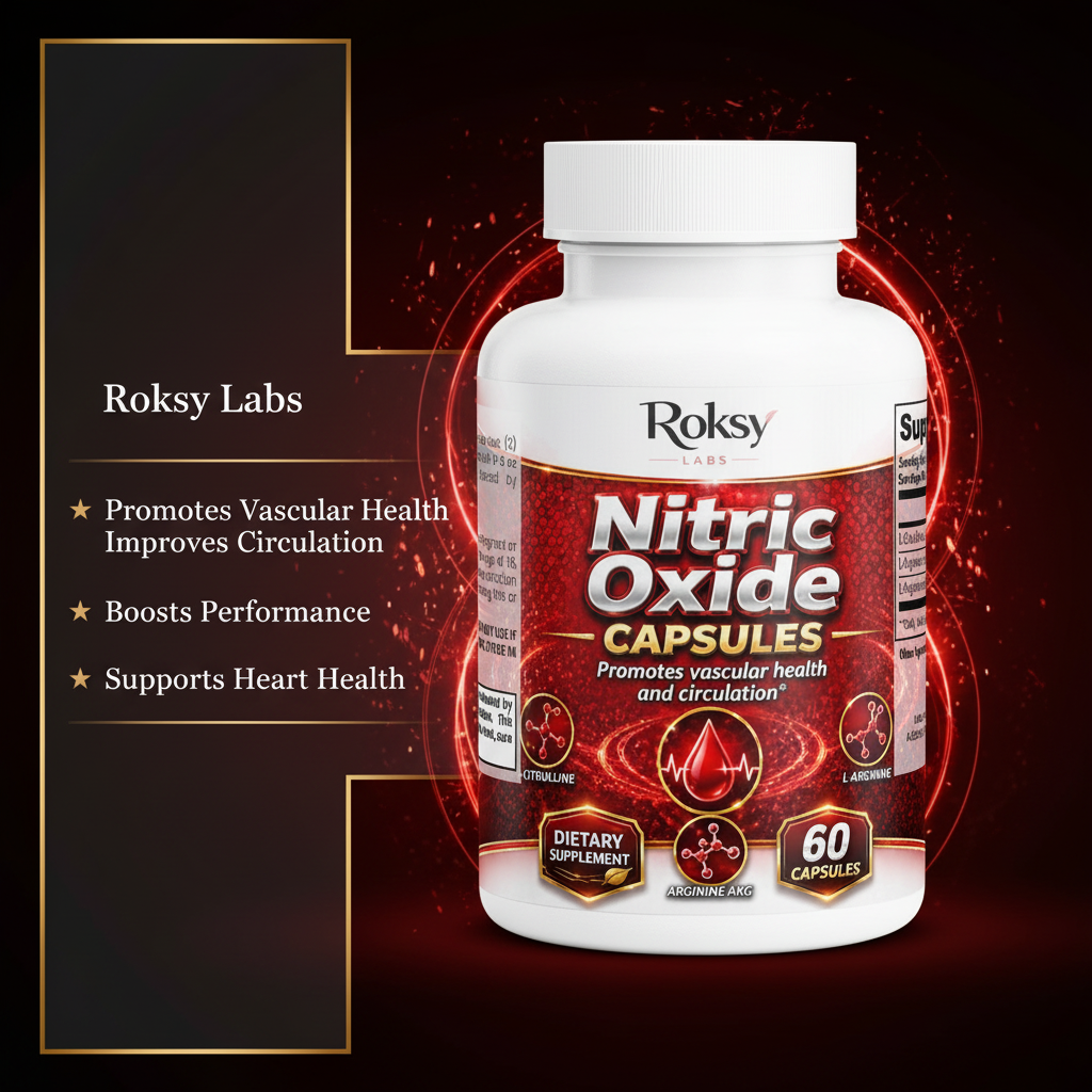 Nitric Oxide Capsules for Post-Workout Recovery With L-Citrulline & L-Arginine | 60 Caps