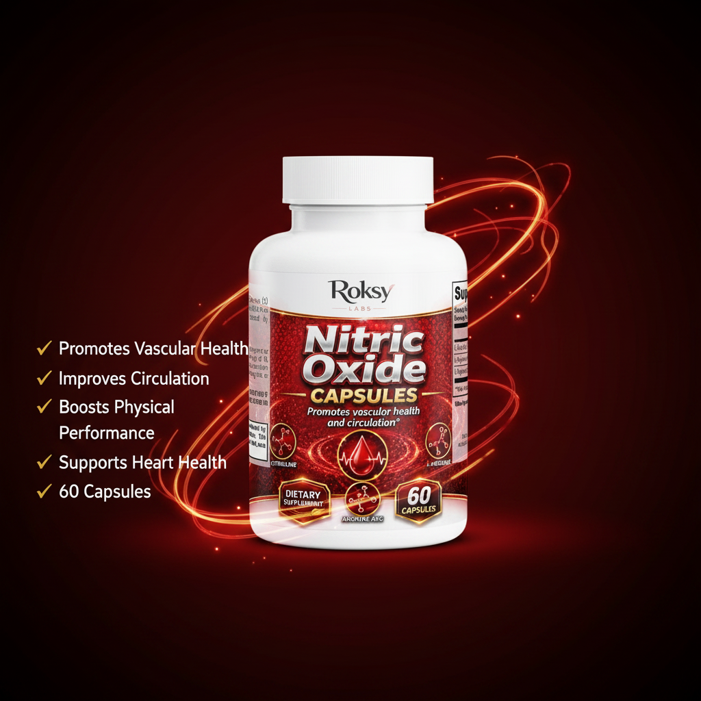 Nitric Oxide Capsules for Post-Workout Recovery With L-Citrulline & L-Arginine | 60 Caps