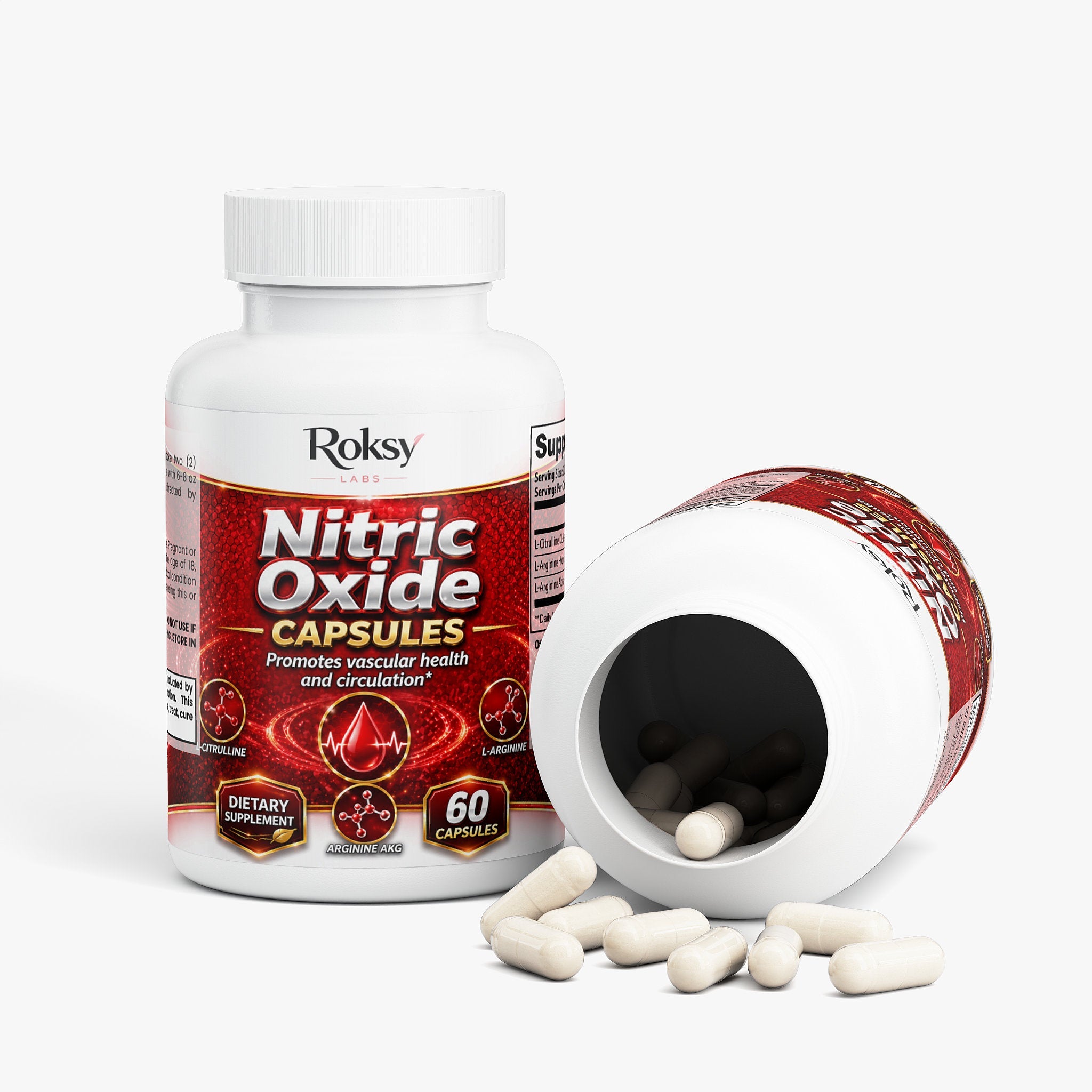 Nitric Oxide Capsules for Post-Workout Recovery With L-Citrulline & L-Arginine | 60 Caps