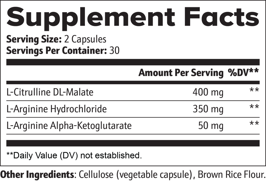 Nitric Oxide Capsules for Post-Workout Recovery With L-Citrulline & L-Arginine | 60 Caps