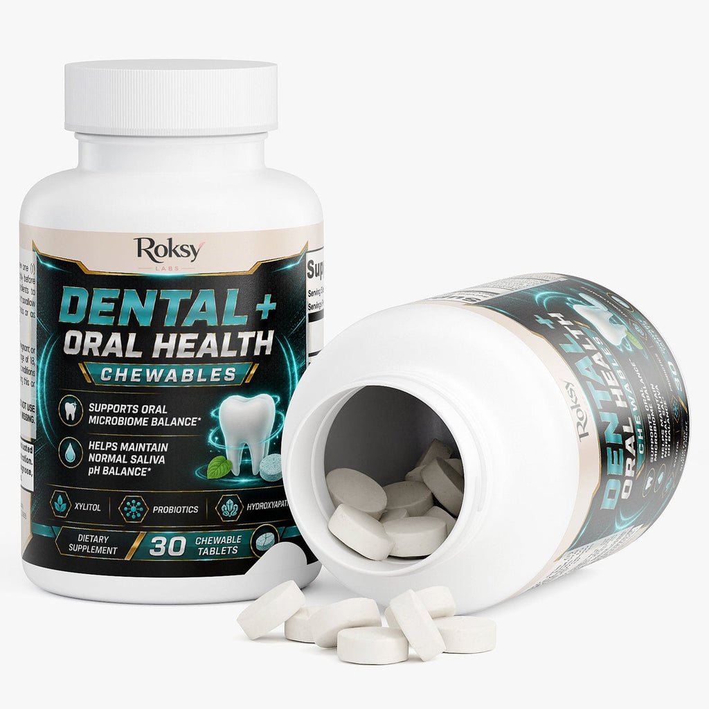 Dental+ Oral Health Chewables | Xylitol Probiotics Hydroxyapatite | 30 Chewable Tablets