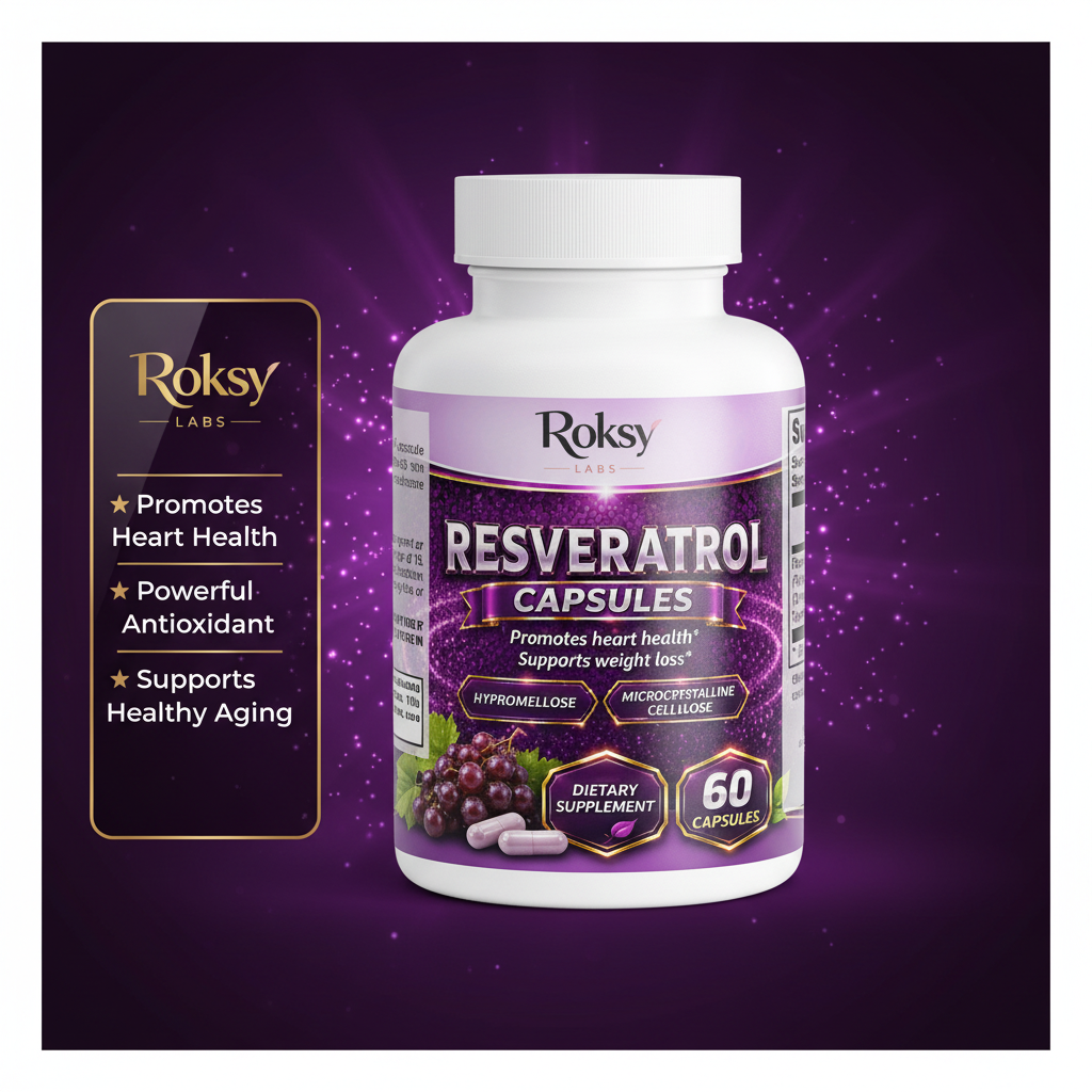 Resveratrol 600mg Capsules | Heart Health & Weight Management | 60ct