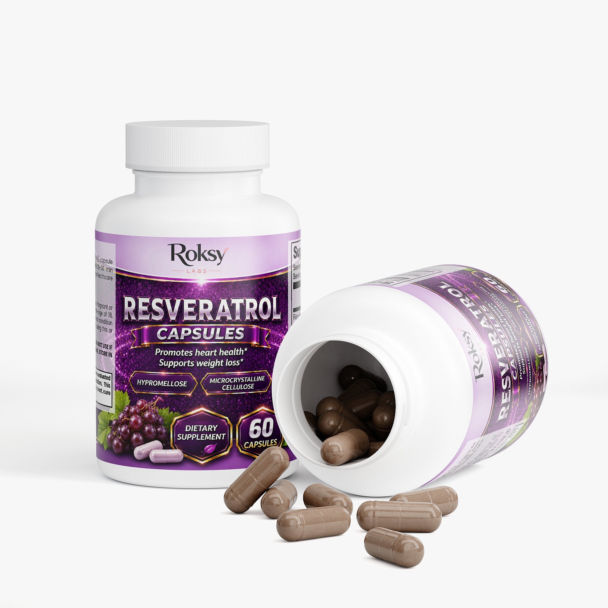Resveratrol 600mg Capsules | Heart Health & Weight Management | 60ct