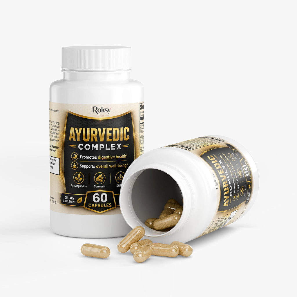 Ayurvedic Complex with Ashwagandha Withania - 60 Capsules Turmeric, Magnesium Stearate