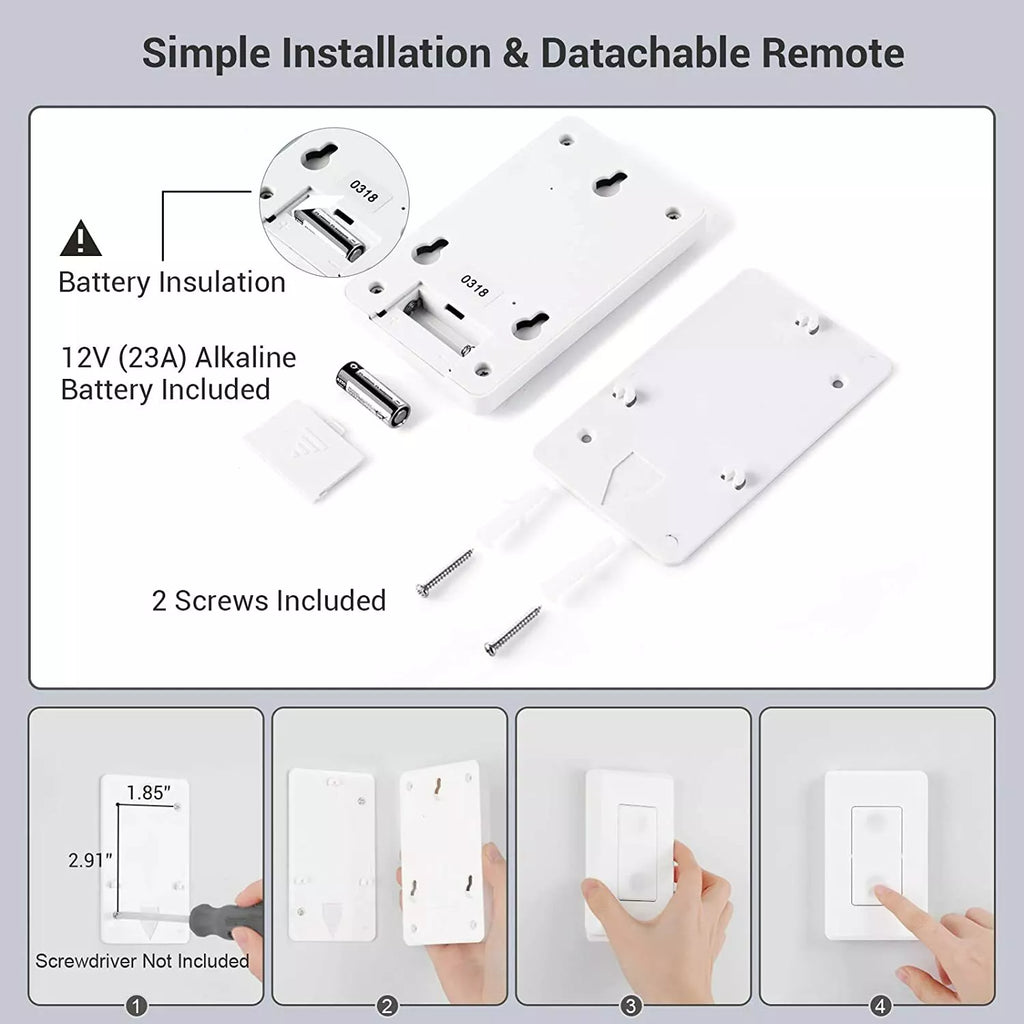 Dewenwils Remote Control Light Lamp Socket E26 E27 Bulb Base Adapter, No Wiring