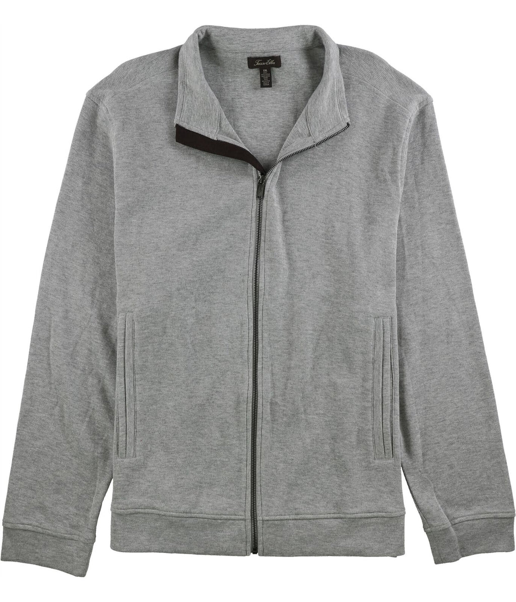 Tasso Elba Mens Zip-Front Heathered Jacket