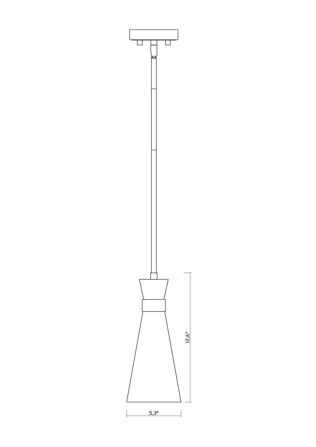 Z-Lite Soriano Matte Black and Heritage Brass One-Light Mini Pendant