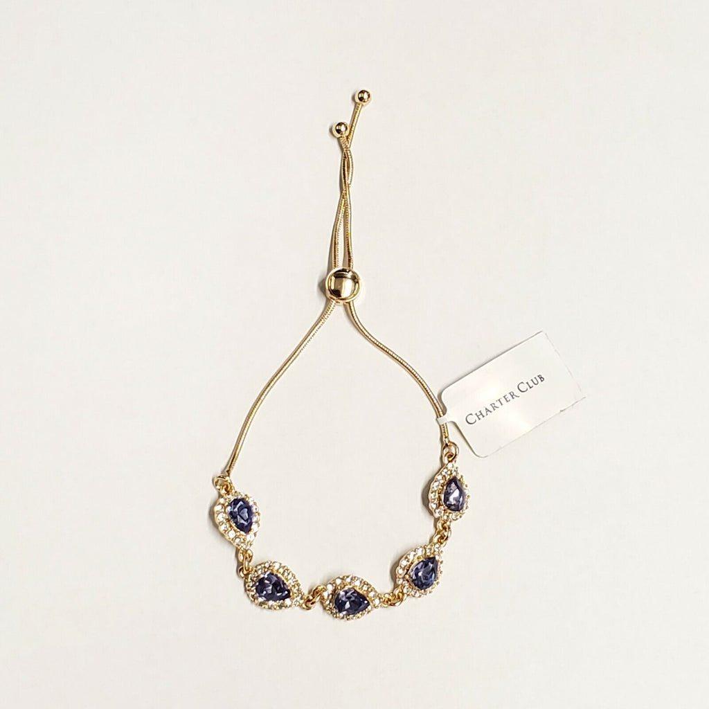 Charter Club Crystal and Stone Slider Bracelet