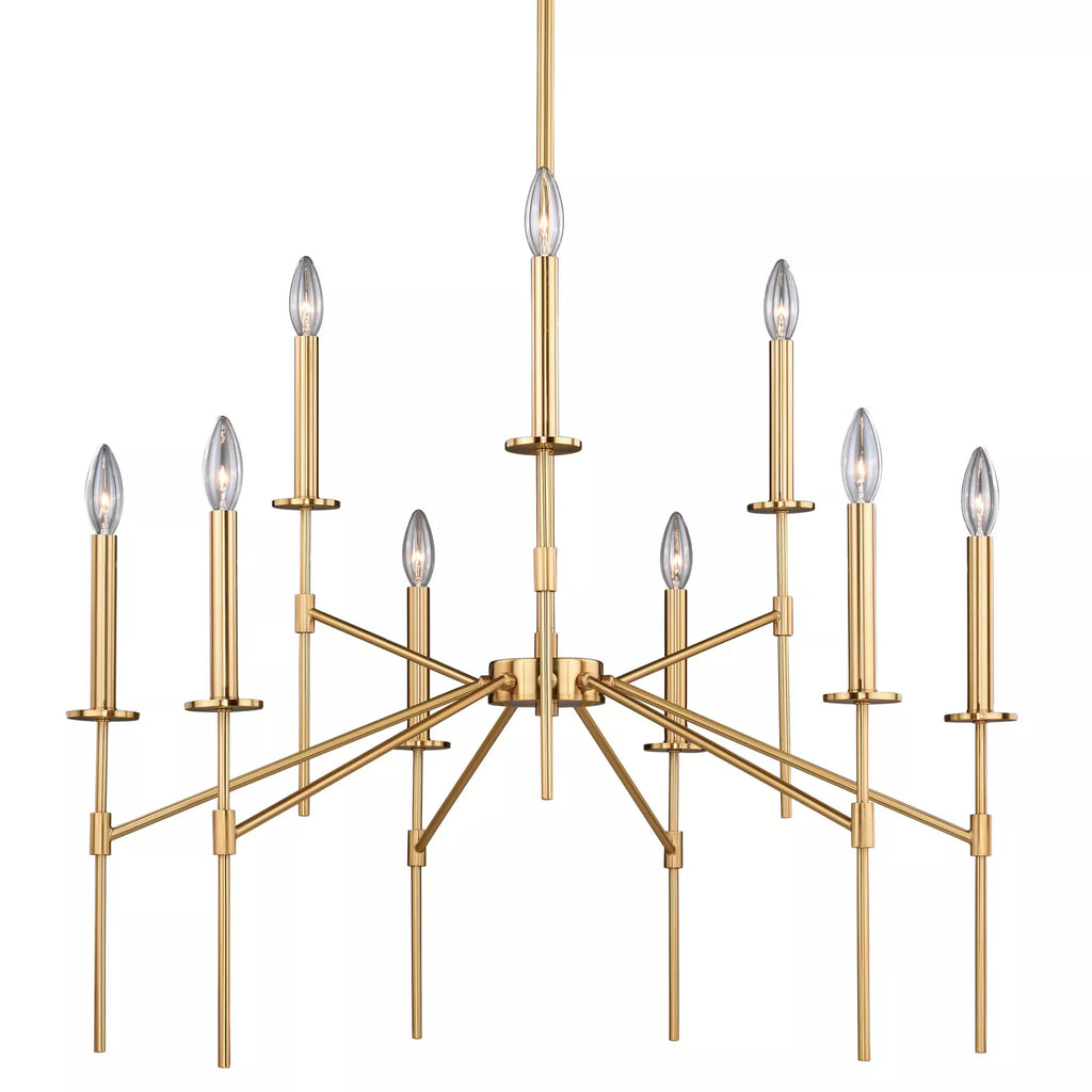 VAXCEL H0180 Kedzie 9L Chandelier Brass