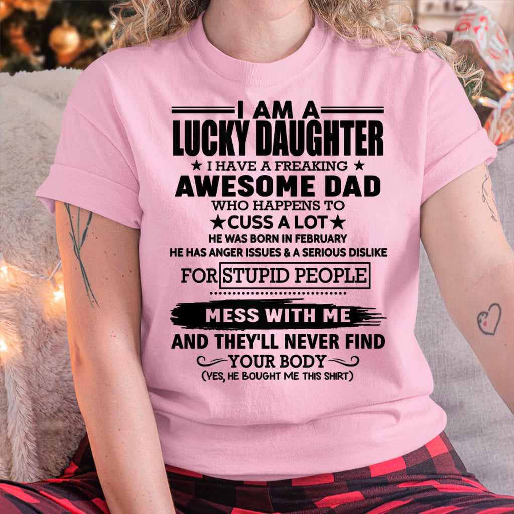 February - I'm Lucky Daughter - Gift for Daughter from Dad - NGHL02 (SKU-T1406DD-02)