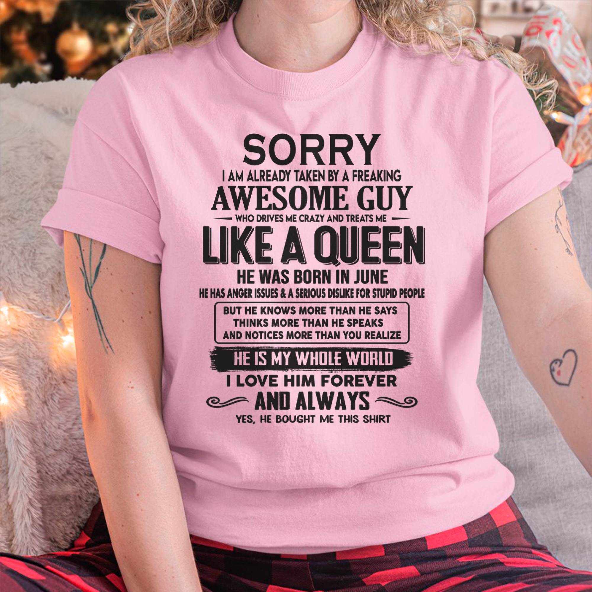 June - Sorry I am already taken by a freaking awesome guy - Gift for Wife From Husband - NGHL06 (SKU08-25-06)