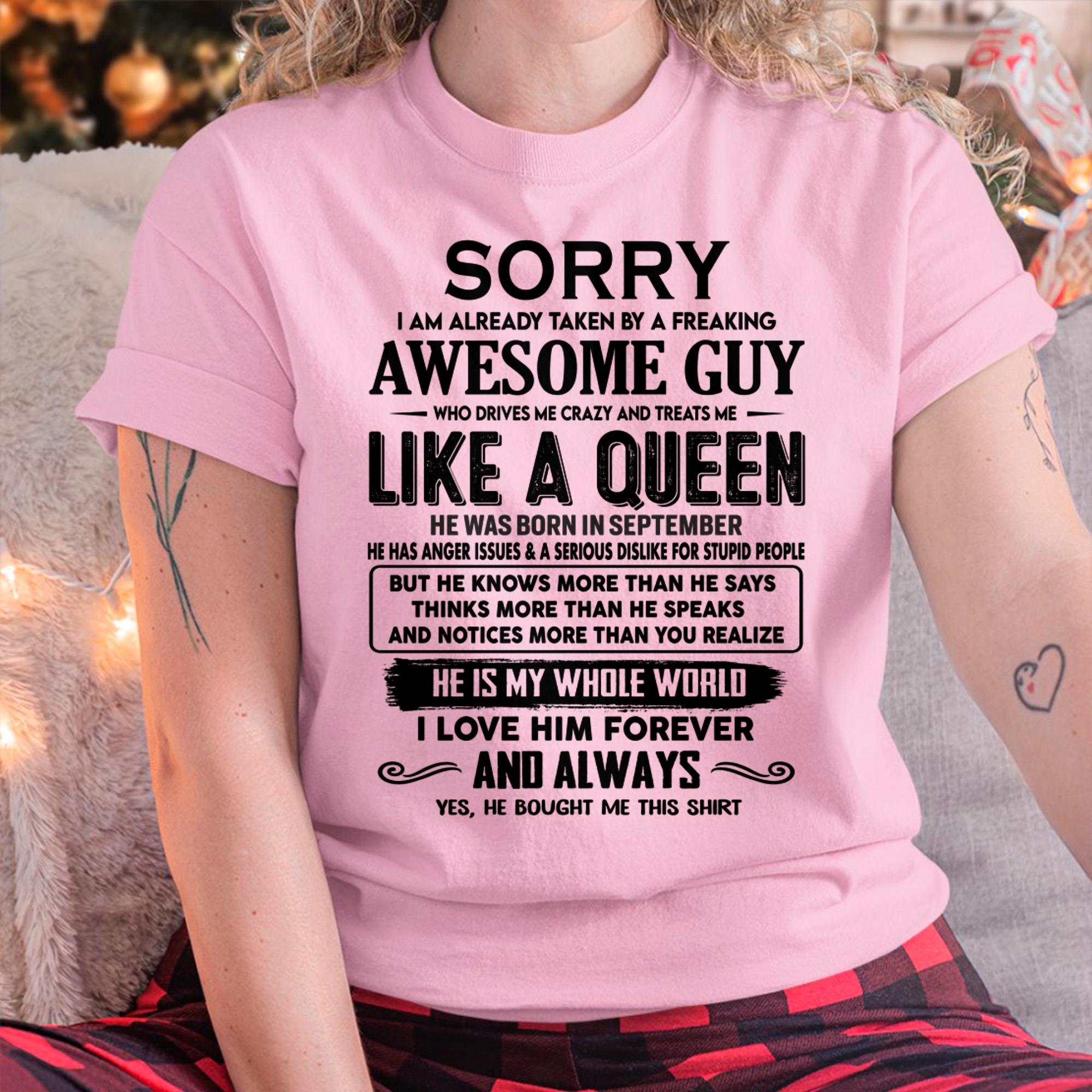 September - Sorry I am already taken by a freaking awesome guy - Gift for Wife From Husband - NGHL09 (SKU-SRG-09)